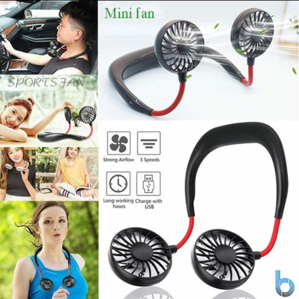 Rechargeable Portable Hanging Neck Fan 360 Degree Rotation