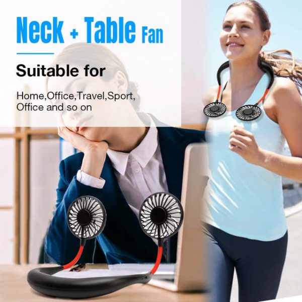 Rechargeable Portable Hanging Neck Fan 360 Degree Rotation