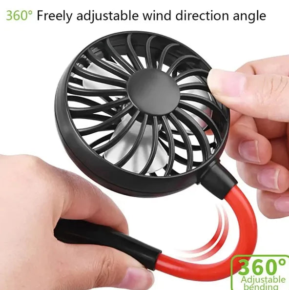 Rechargeable Portable Hanging Neck Fan 360 Degree Rotation