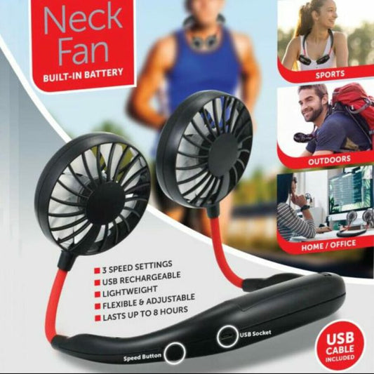 Rechargeable Portable Hanging Neck Fan 360 Degree Rotation