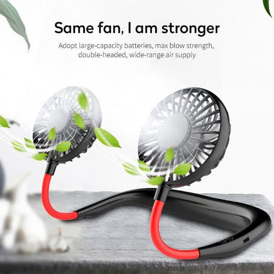 Rechargeable Portable Hanging Neck Fan 360 Degree Rotation
